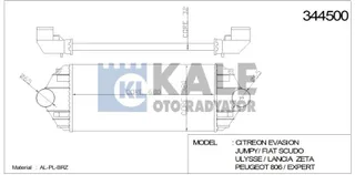 42-1805 Turbo Radyatoru (Intercooler) Fiat Scudo (220p) 1.9 Td 1996-2006