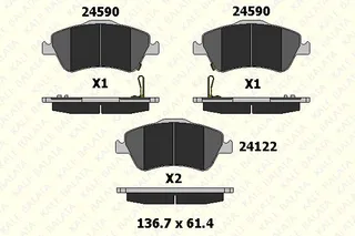 KALE 24122 190 05 ANS KD13 Balata Ön Auris 1.33 Dual-1.4-1.6-1.8 Hybrit 07 -