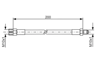 Fren Hortumu Arka (227mm) Bmw E21 E30 E36 E46 E28 E34 E23 E24 E32 Z3 79>05 Audi A6 C4 94>97