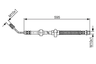 BOSCH 1987476372 Fren Hortumu Arka Sol P407 04> P508 10> C5 06> C6 05> 640mm M10