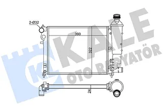 Motor Su Radyatoru Radyator Mekanik P106 Saxo 1,6 Klimasiz Manuel Olcu: (392*322*24)