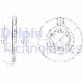 DELPHI BG3809 Fren Diski Ön Ford Ranger 98> 4x4 Çap: 274mm