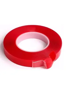 Cift Tarafli Bant 25mm X 5 Mt Kirmizi Seffaf