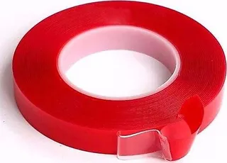 Cift Tarafli Bant 30mm X 5 Mt Kirmizi Seffaf