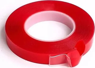 Cift Tarafli Bant 40mm X 5 Mt Kirmizi Seffaf