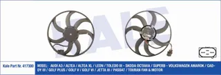 Fan Motoru (Buyuk Olan 400w 410mm) Caddy 04>08>15 Golf V Vi 06>09>14 Touran 07>10 Amarok 10> Jetta 0