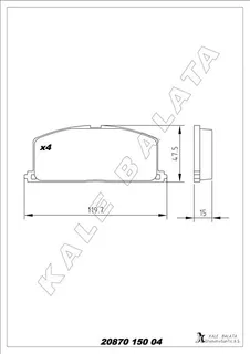 KALE 20870 150 04 ANS KD13 Balata Ön Camry-Carina 13 - Corolla-Corona-Celica 83-93