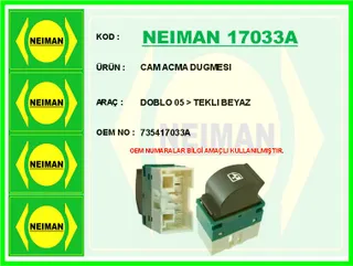 VRX.AN0716 Anahtar Cam Açma Kapama Doblo Fiorino Tek Sol Diş Mavi