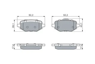 BOSCH 0986460183 Arka Fren Balatasi Otomatik El Freni Corsa F-C4-208-2008-Ds3
