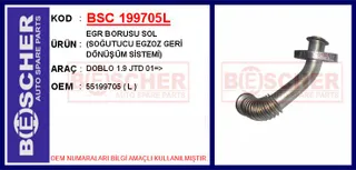 Doblo 1.9 Sol Isi Degistirici Boru Sol