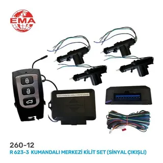 EMA 260-12 R 623-3 Kumandali Merkezi Kilit Set Sinyal Çikişli