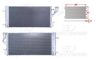 43-2153 Klima Radyatoru Hyundai Kona 2017- / 1.0 T-Gdi, 1.6 T-Gdi, Crdi