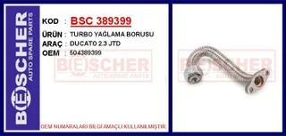 Turbo Yağlama Borusu Ducato 2.3 Jtd