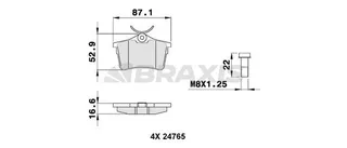 Arka Fren Balatasi P308 Sw P307 1,4 16v / 1,6 16v / 2,0 / 1,6hdi / 2,0hdi 09 / 07> Partner Tepee C4