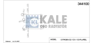 Turbo Radyatörü (Intercooler) Peugeot 1007 Peugeot C3 (275x147x64) Al/Pl/Brz