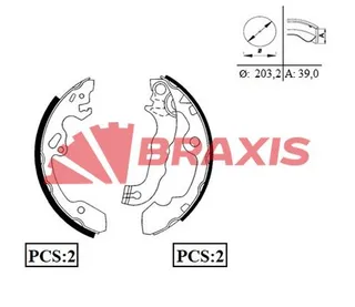 Arka Fren Balatasi (Pabuc) Focus I 1,4 16v / 1,6 16v / 1,8 16v 98>04