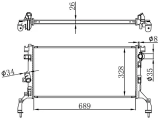 16-3560B Su Radyatoru Brazing Renault Laguna Iii (Bt0/1) 1.5 Dci M-T Ac+/- 2007-