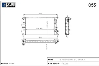 Radyatör Ford Escort 1.4-1.6 Cc 2 Sira Al+Pl Sistem