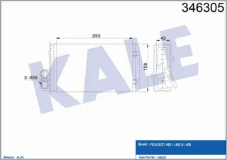 VEKA 41-3313 Kalorifer Radyatörü Mekanik Peugeot 406 (8b) 1.6 1995-1998
