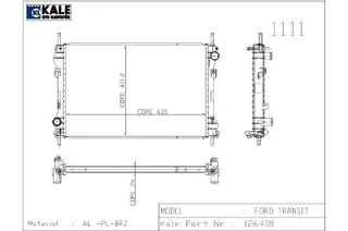 Radyatör Ford Transit V184 01-- Alüminyum Brazing Sistem