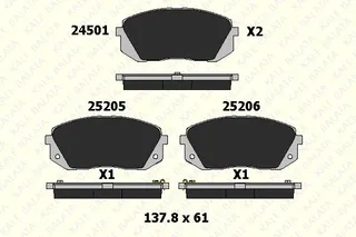 KALE 25205 175 05 ANS KD13 Balata Ön Hyundai I40-İx35-Tucson-Sonata Vii 10 -