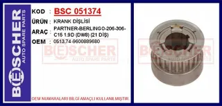 Krank Dişlisi Partner-Berlingo-206-306-C15 1.9d (Dw8) (21 Diş)