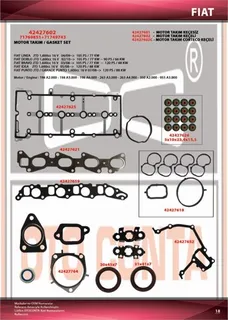 Motor Takim Contasi (Skcsiz Keçeli Subap Lastikli) Doblo Punto Linea 1.6 Mtj198 A2.000-263 A3.000