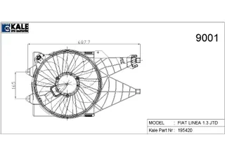 Fan Motoru Davlumbazli Fiat Linea 1.3/1.6 Mjet / 1.4 Tjet (07+) (Ac)