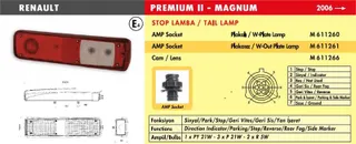 Stop Lambasi Sag Renault Premium 370-410-440-450 05>   430-460 06>       (Plakali Soketli)