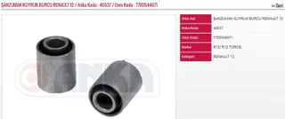 Şanzuman Kuyruk Burcu Renault R12