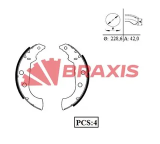 Arka Fren Balatasi Pabuclu P306 Xsara Xsara Ii Zx P306 Ym 1,9 1,9td 1,8 8v Olcu: (228×42) Abssiz