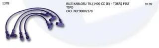 Buji Kablosu 98802378 Fiat Tipo 1/4ie