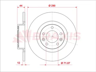 Fren Diski Arka 508 10> Duz 289.7mm