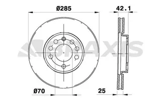 Fren Diski On Croma 05> / Vectra C 02> Signum 03>08 02> / 9 3 02> Havali 285mm