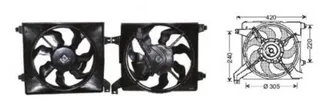25-2103 Fan Motoru Klima Radyatoru Davlumbazli Tekli Fan Hyundai Accent Era 1.4i 16v M-T 2006-2012