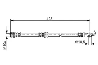 Fren Hortumu Arka Sag/Sol Volvo S40 / V40 95 >04 Mitsubishi Carisma (Da_) 1.6 (Da1a) 95>06