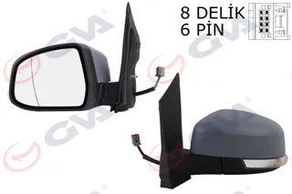 GVA 1035179 Diş Dikiz Aynasi Sol Ford Focus 08> Elektrikli-Isitmali-Sinyalli-Astarli-Asferik 6 Fiş Vm-6304ehpal