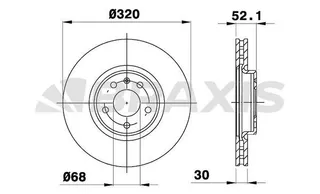 On Fren Disk A4 07>15 A5 07>15 A6 11> A7 10> Q5 08> Havali 320mm