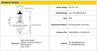 Vosla H4 12v 60/55w Halogen Ampül P43t