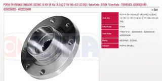 Ön Teker Poryasi 2.0-2.0 16v (96=>03) (23 Diş) Renault Megane I Scenic Dacia Logan