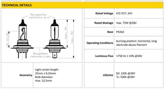 Vosla H7 24v 70w Halogen Ampül