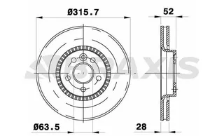 On Fren Disk Aynasi Havali S60 Ii - 10>15 S80 Ii (124) 08>14 V60 I (155, 157) 10>15 V70 Iii (135)
