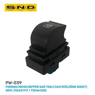 Cam Kaldirma Anahtari (İğne Soket) Sağ Tekli Fiat Fiorino / Citroen Nemo / Peugeot Bipper
