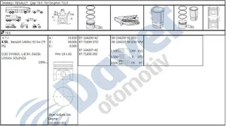 YEN-4169-050 Piston Segman 0.50 Clio Symbol 1.4 K7j 79.50 Mm