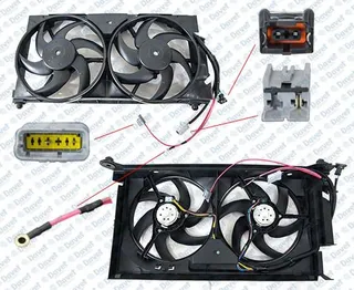 VEKA 25-3312 Fan Motoru (Su+Klima) Davlumbazli Ciftli Tesisatli Peugeot Partner (5,5f) 1.9 D 1996-2008