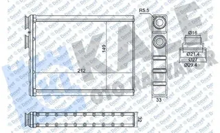 Kalorifer Radyatoru Borusuz Brazing Al/Al 26mm Citroen C4 20>