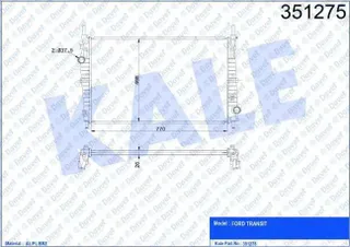 KALE-351275 Radyator Transit V347 3.2 Tdci 200 Ps Al Pl Brz