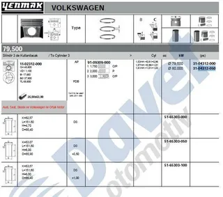 Piston+Segman (80,01mm 0,50 (3 Silindirli Motorun 3, Pistonu) Polo Audi A2 Arosa Cordoba Ibiza Iv /