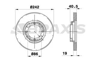 On Fren Disk Aynasi Havali Excel-Accent 1,3-1,5 - 94-00 242 Mm