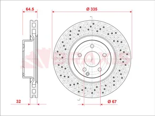 Fren Diski On Delikli Mercedes S-Class W221 05>13 C216 06>13